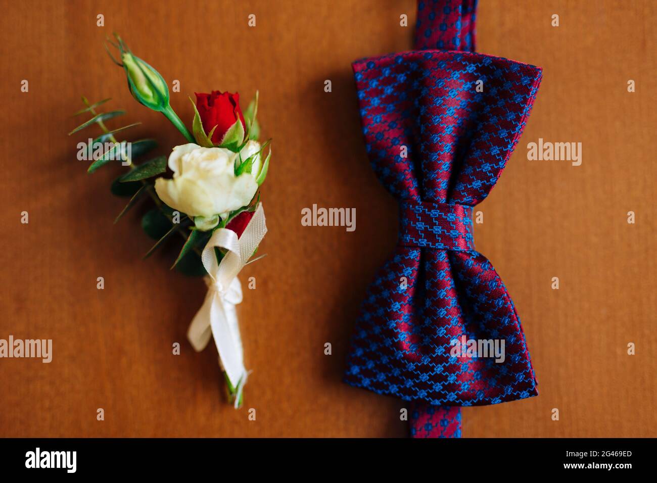 Bow tie on a wooden background Stock Photo