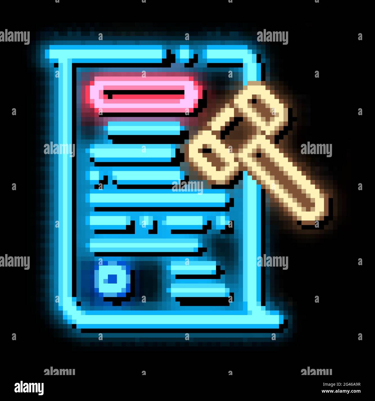 auction document neon glow icon illustration Stock Vector Image & Art ...