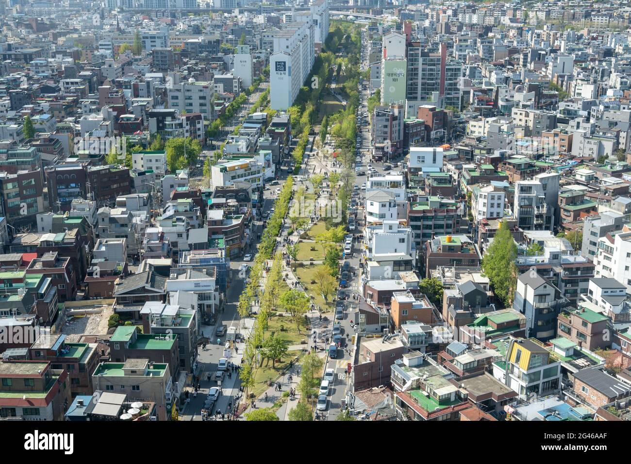 View of hongdae from top Stock Photo Alamy