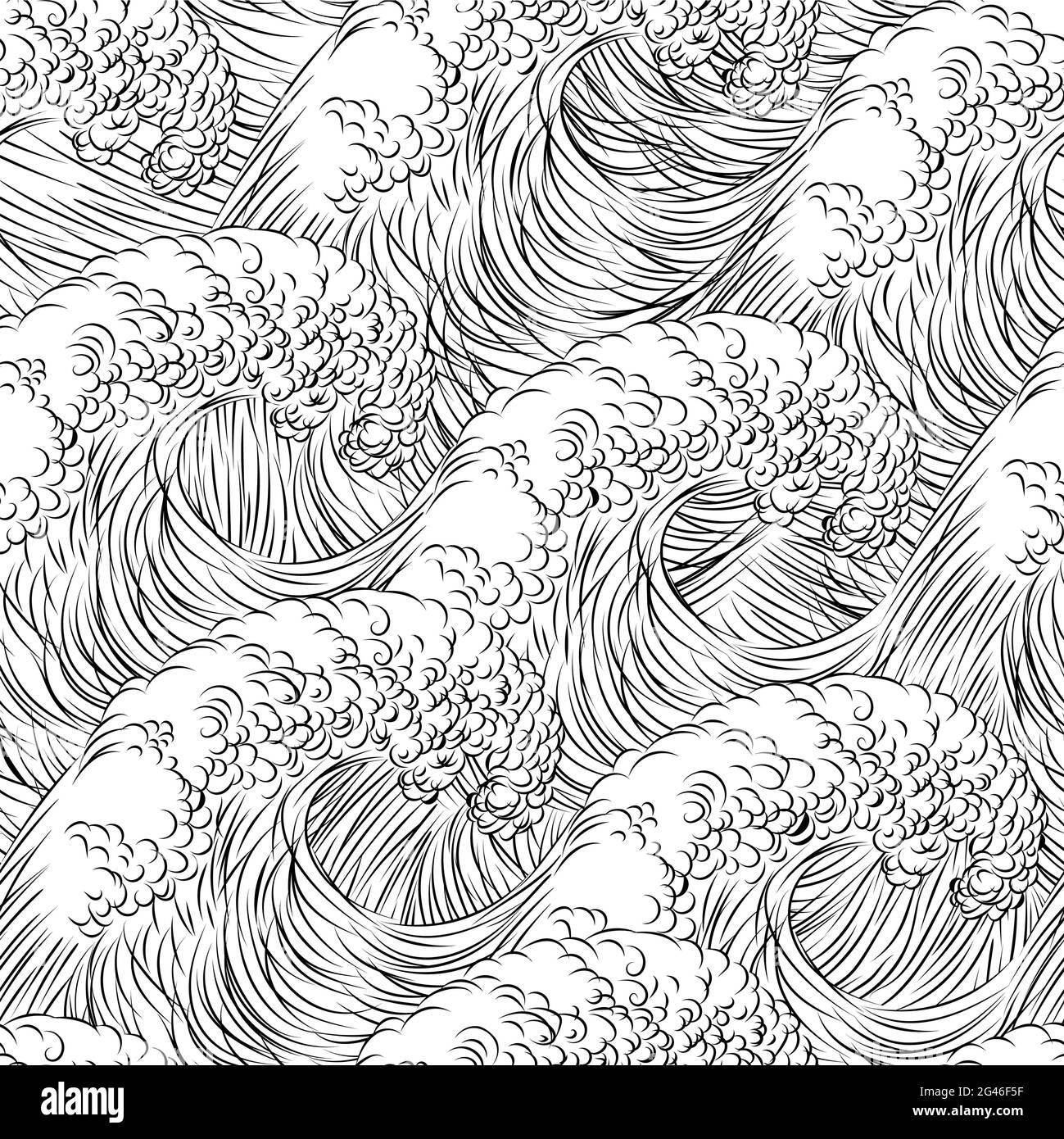 Wave Japanese Style Seamless Background Stock Vector Image & Art - Alamy