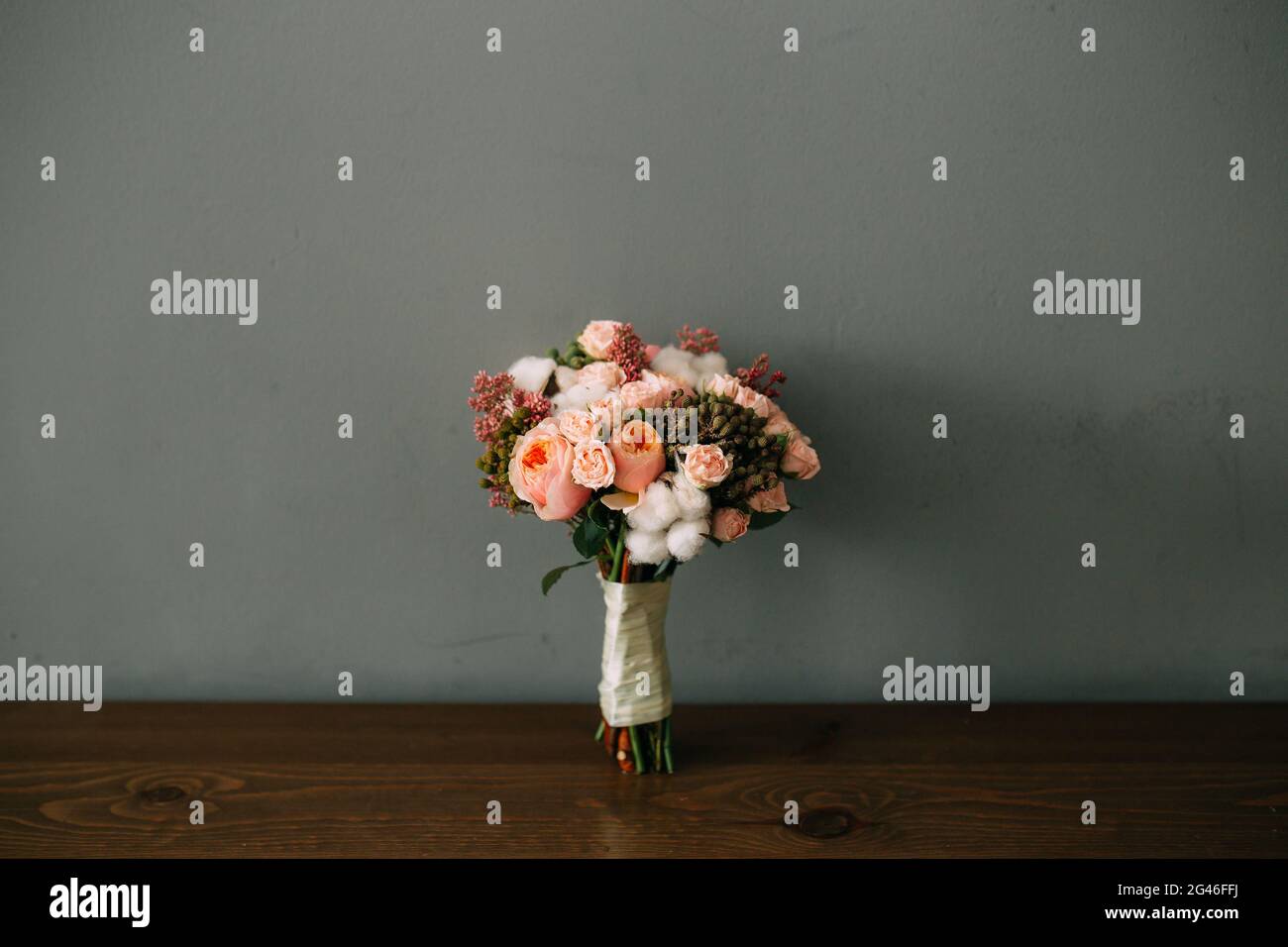 Wedding bouquet on a table Stock Photo - Alamy