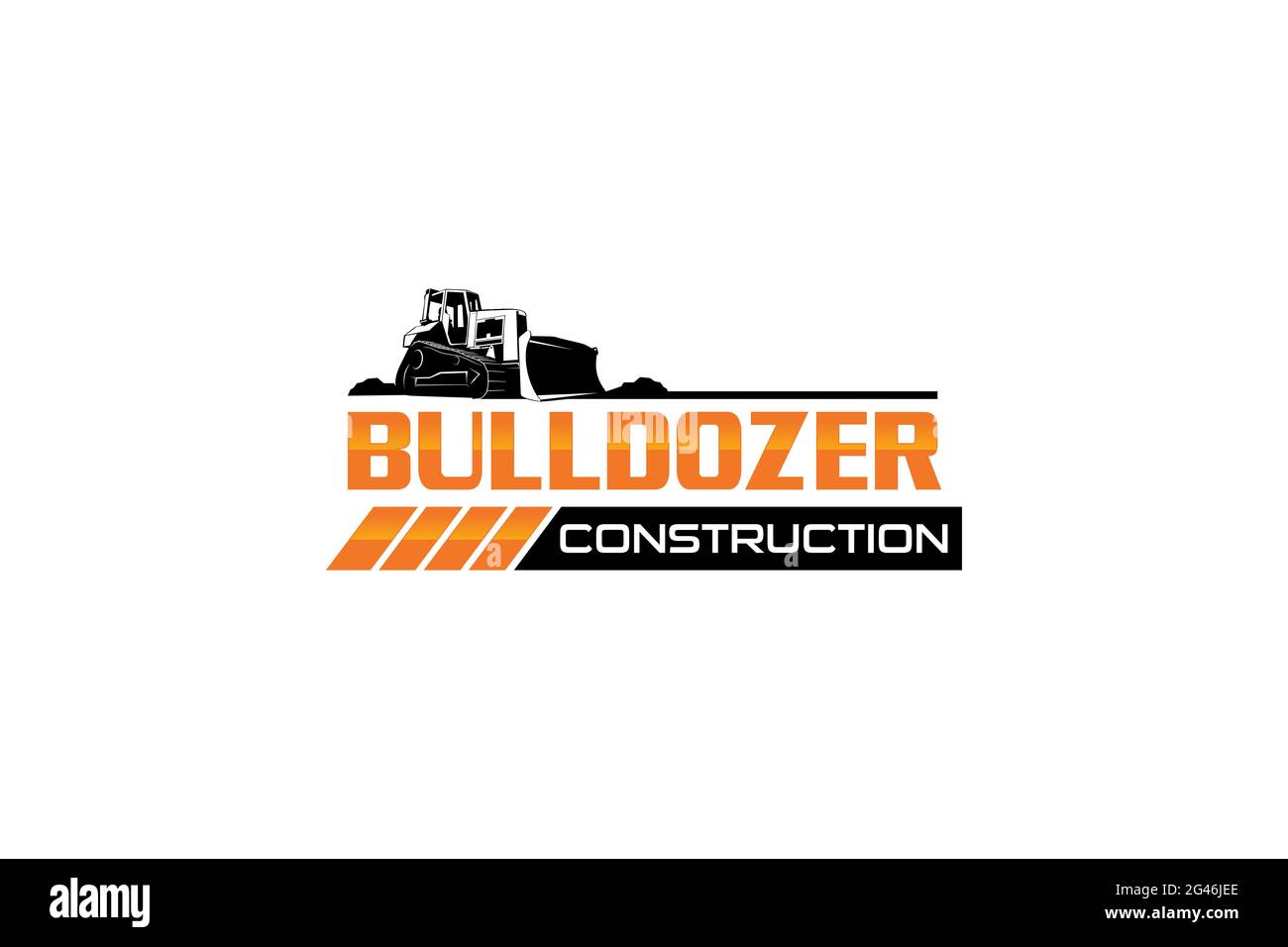 Bulldozer logo template vector. Heavy equipment logo vector for construction company. Creative excavator illustration Stock Vector