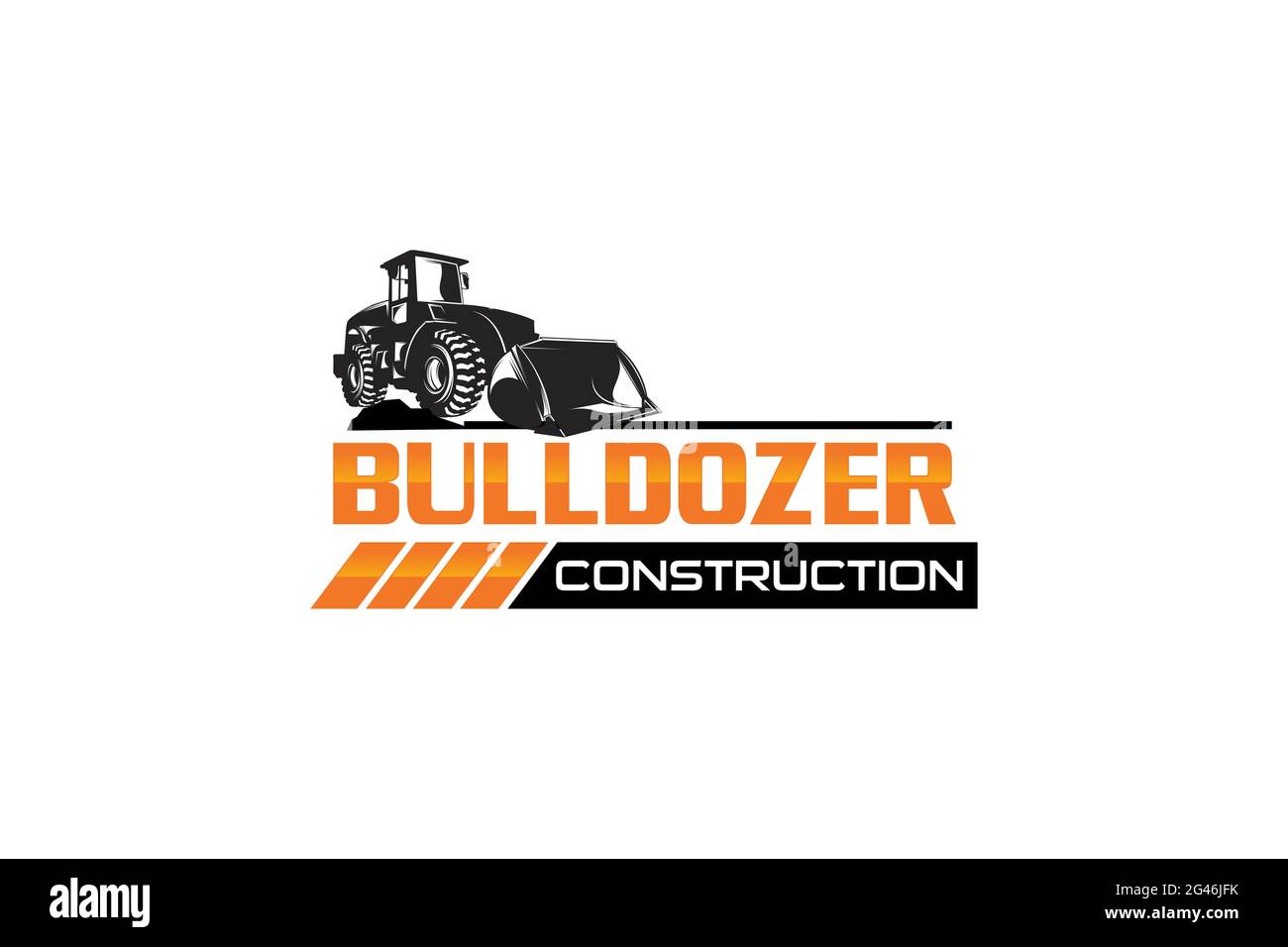 Bulldozer logo template vector. Heavy equipment logo vector for construction company. Creative excavator illustration Stock Vector