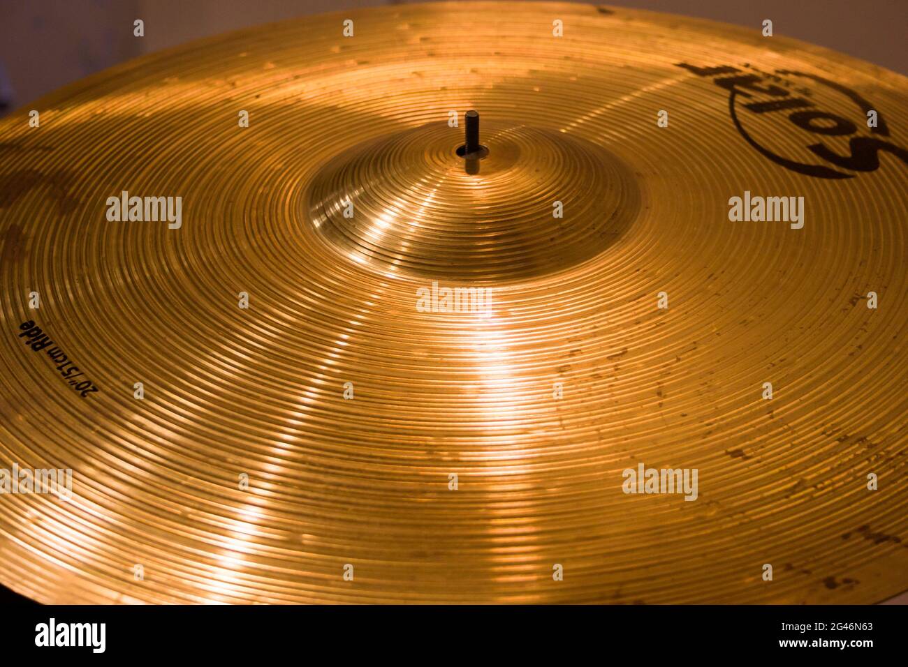 Cymbal as part of drum kit. Stock Photo