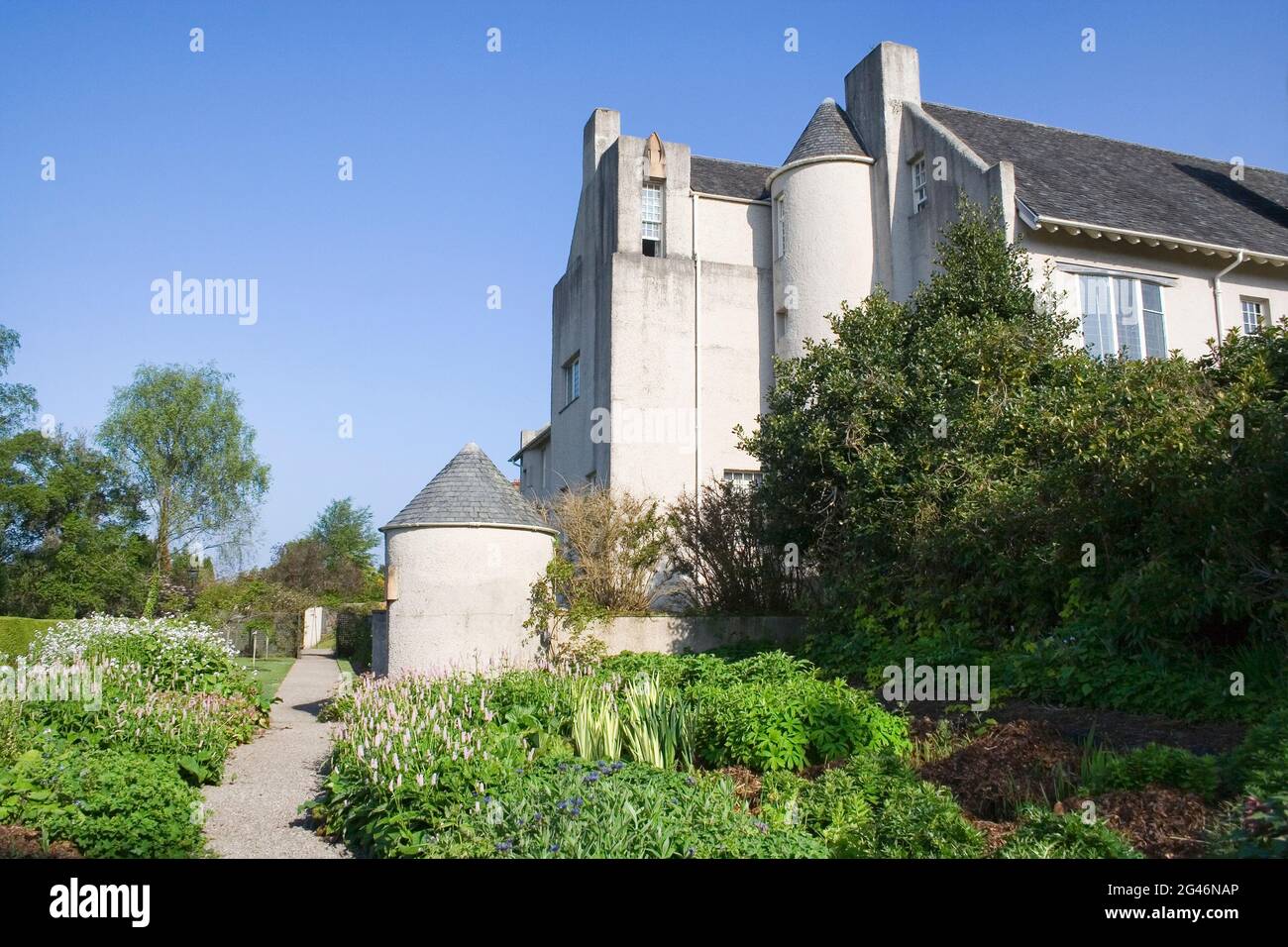 Hill House designed by Charles Rennie Mackintosh for the Blackie family publishers Glasgow in 1904 .Helensburgh, Argyll, Scotland Stock Photo