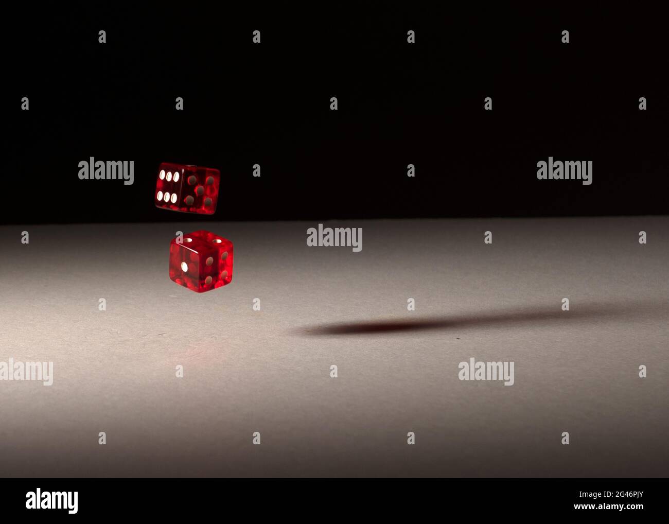 floating dice Stock Photo