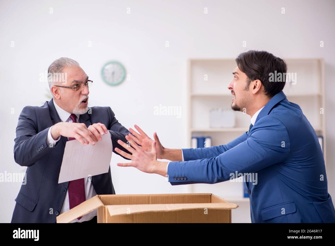 Two employees in dismissal concept Stock Photo