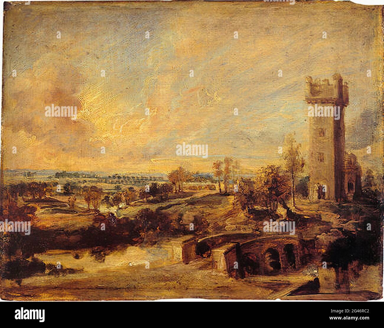 Peter Paul Rubens -  Landscape with Tower C 1638 Stock Photo