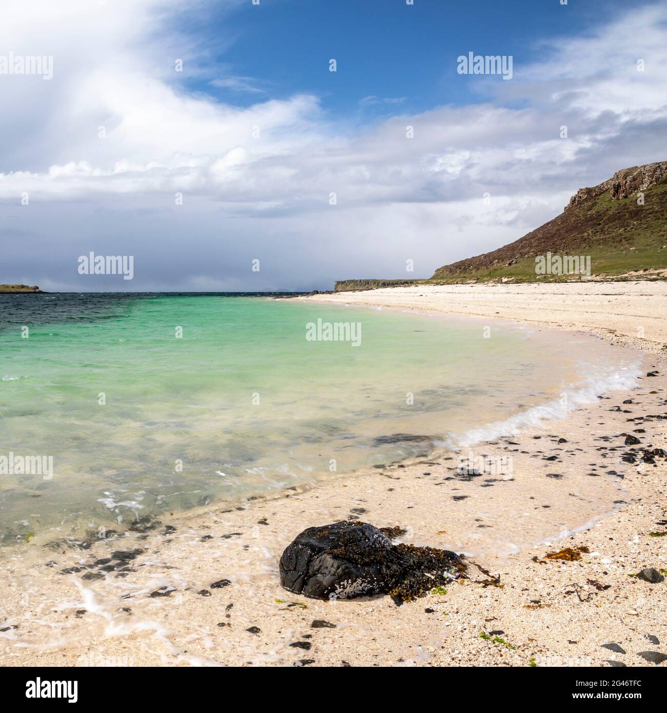 coral beach near dunvegan isle of skye sunny day and turquoise water Stock Photo