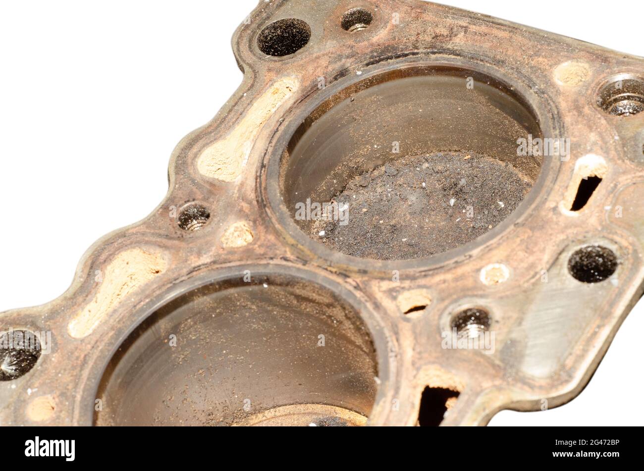 Rusty cylinder block isolated on a white background Stock Photo - Alamy