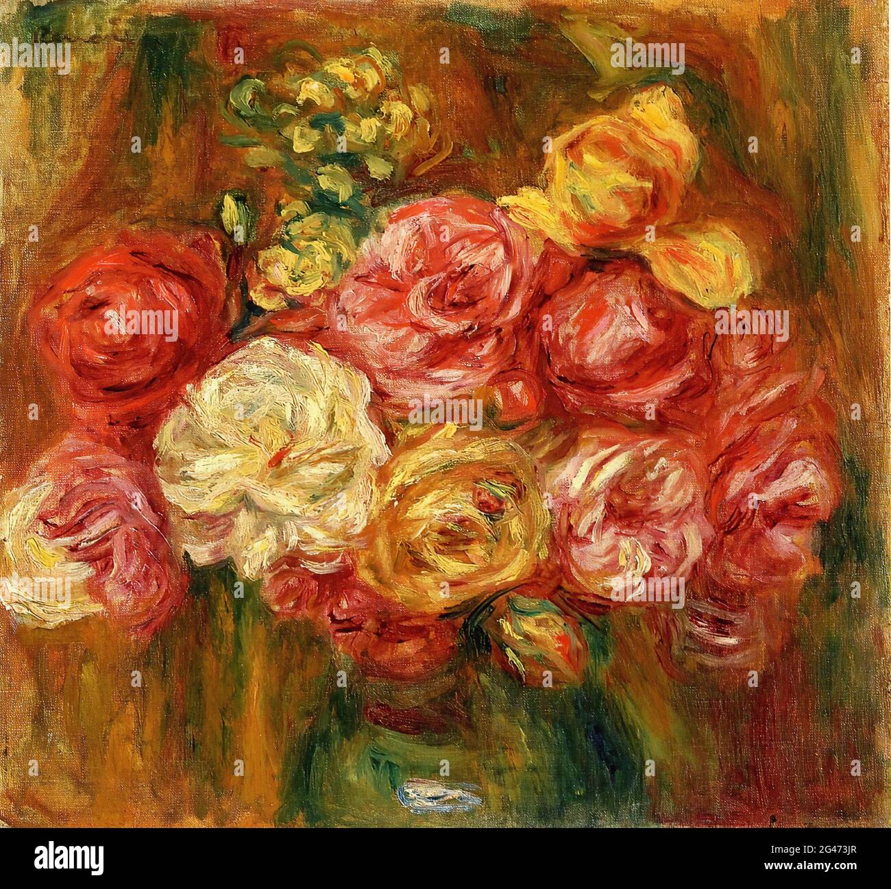 PierreAuguste Renoir Bouquet Roses Green Vase Stock Photo Alamy