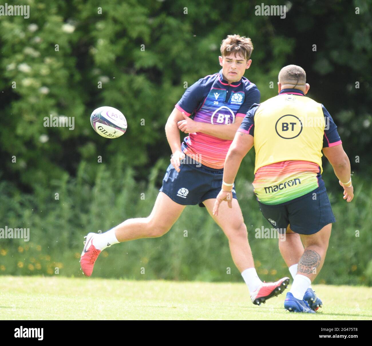 Oriam Sports Performance Centre, Riccarton, Edinburgh, Scotland. UK .18th June 21.Scotland Rugby squad : Ross Thompson is pictured during training session for the England A fixture . Credit: eric mccowat/Alamy Live News Stock Photo