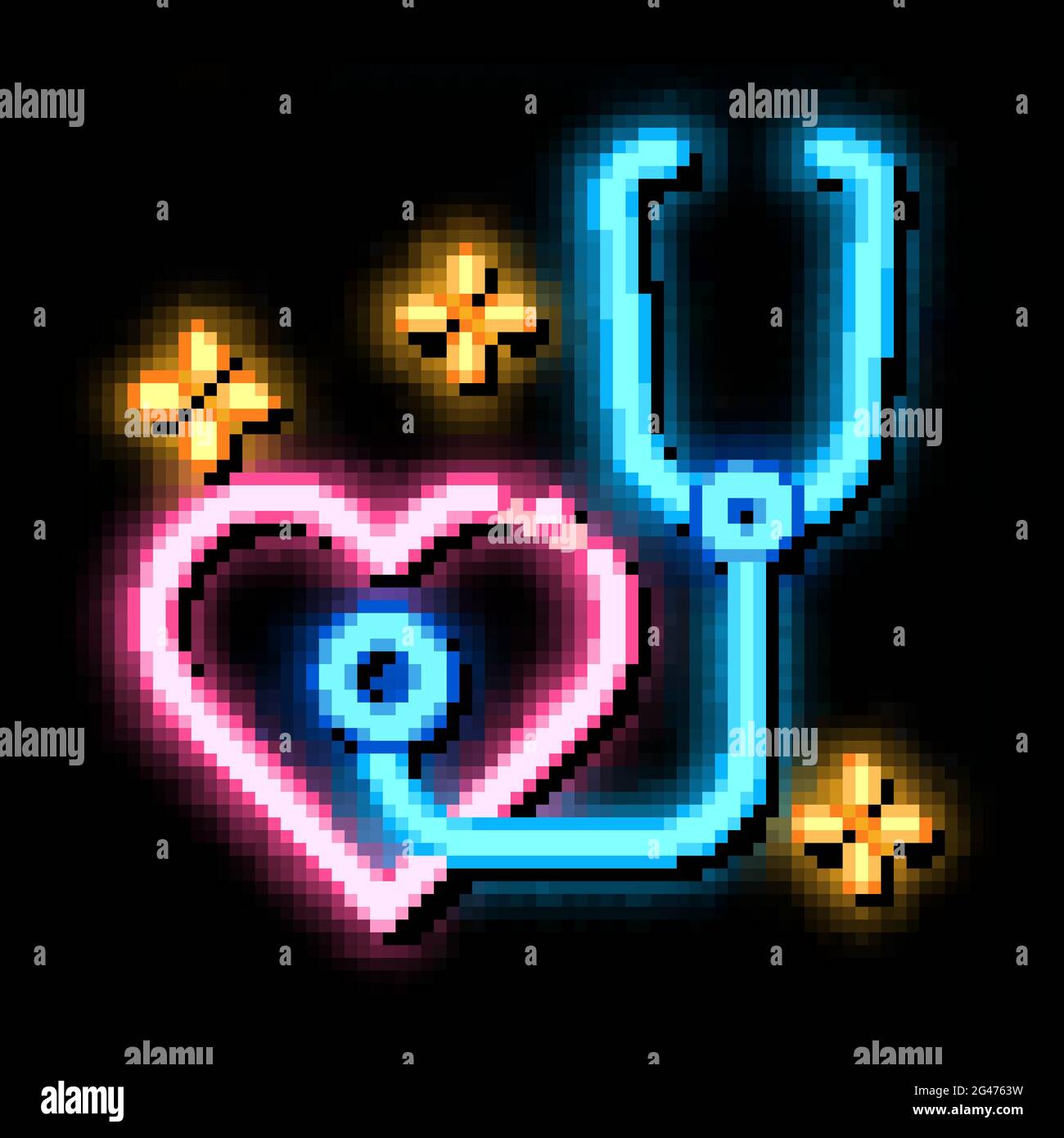 heart beat measurements neon glow icon illustration Stock Vector Image ...