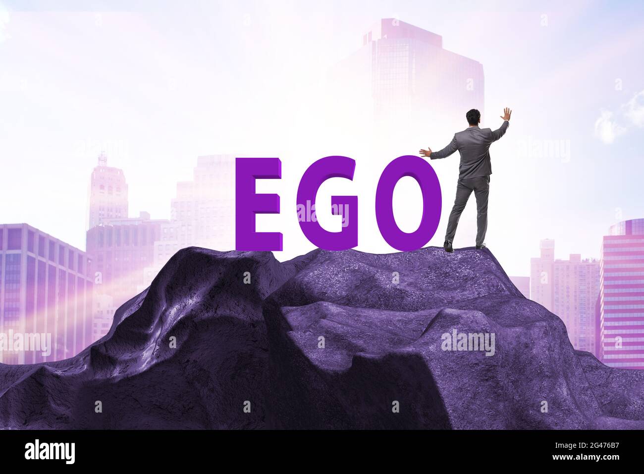 Concept of ego with the businessman Stock Photo - Alamy