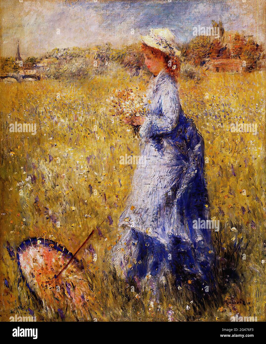 Pierre-Auguste Renoir - Girl with Flowers 1888 Stock Photo - Alamy