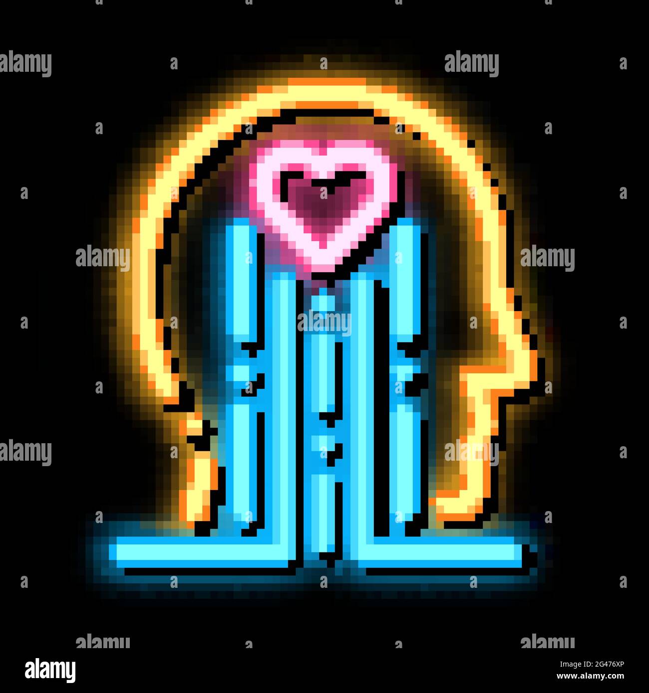 heart and brain work neon glow icon illustration Stock Vector Image ...
