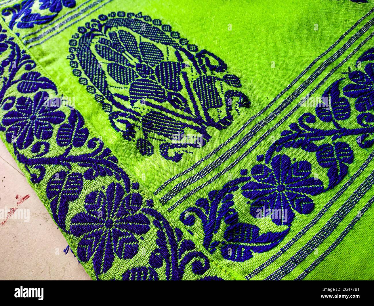 tribal pattern or ethnic pattern is used for assam motif design or muga silk of assam. similar to ukrainian pattern or russian  pattern. Stock Photo