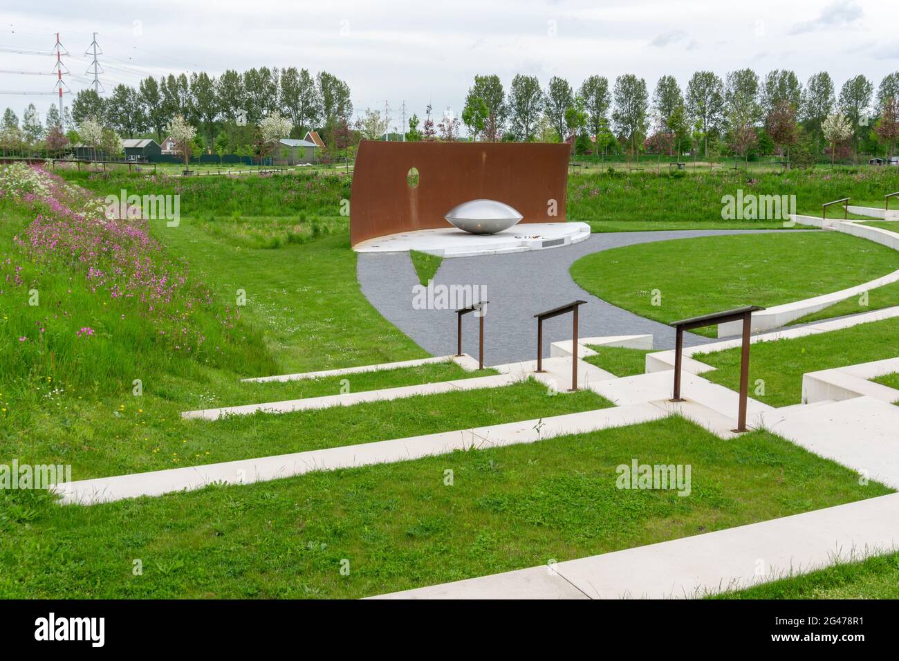 The National Monument MH17 plane crash memorial in Vijfhuizen Stock Photo