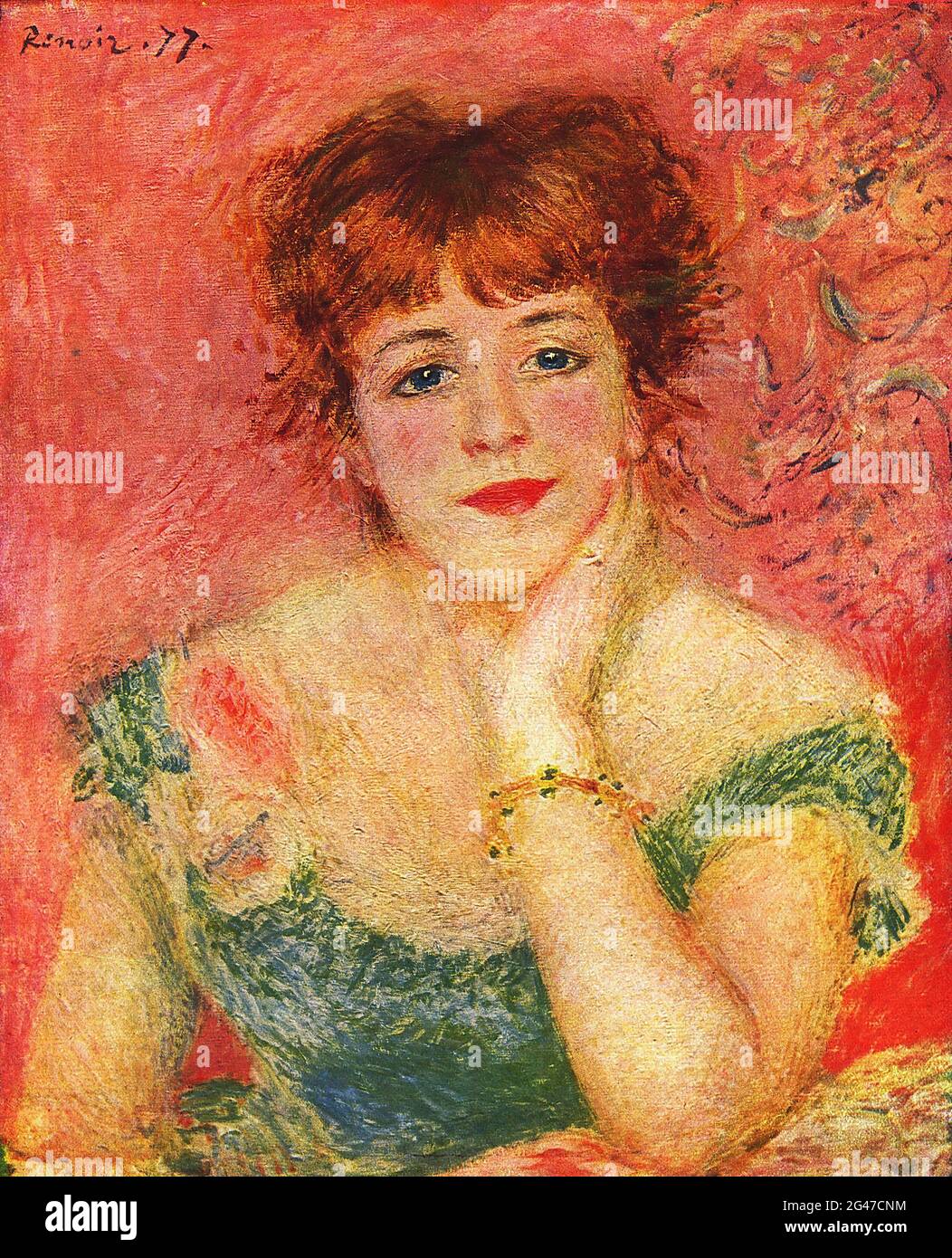 Renoir、PORTRAIT DE JEANNE SAMARY、希少画集画 Amazon.com: Global Gallery Budget Pierre Auguste Renoir