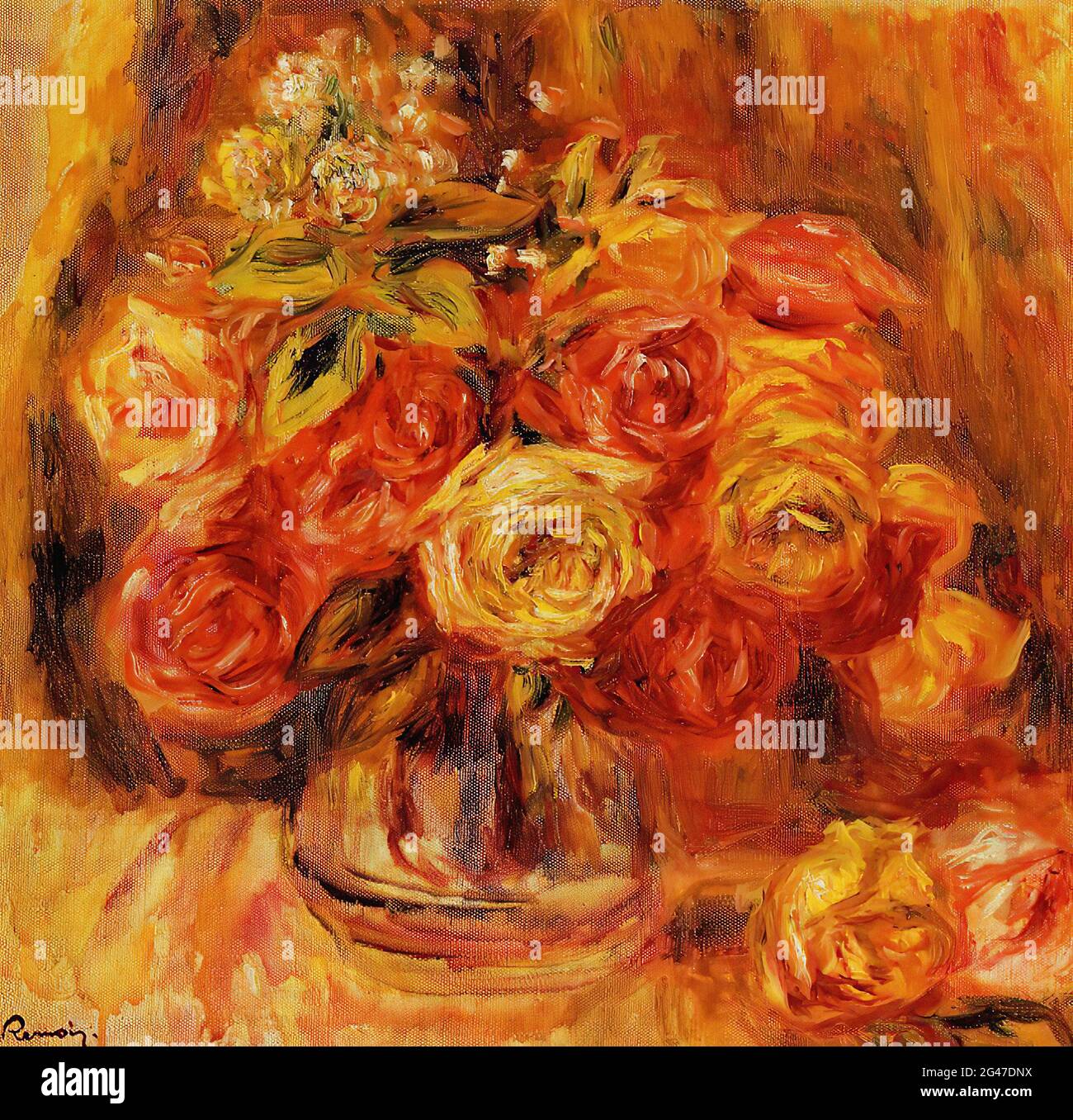 PierreAuguste Renoir Roses Vase 1912 Stock Photo Alamy