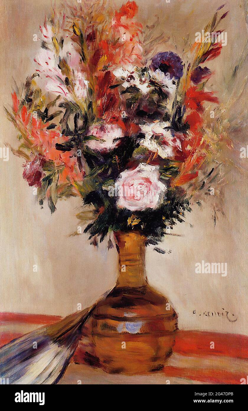 PierreAuguste Renoir Roses Vase C 1872 Stock Photo Alamy