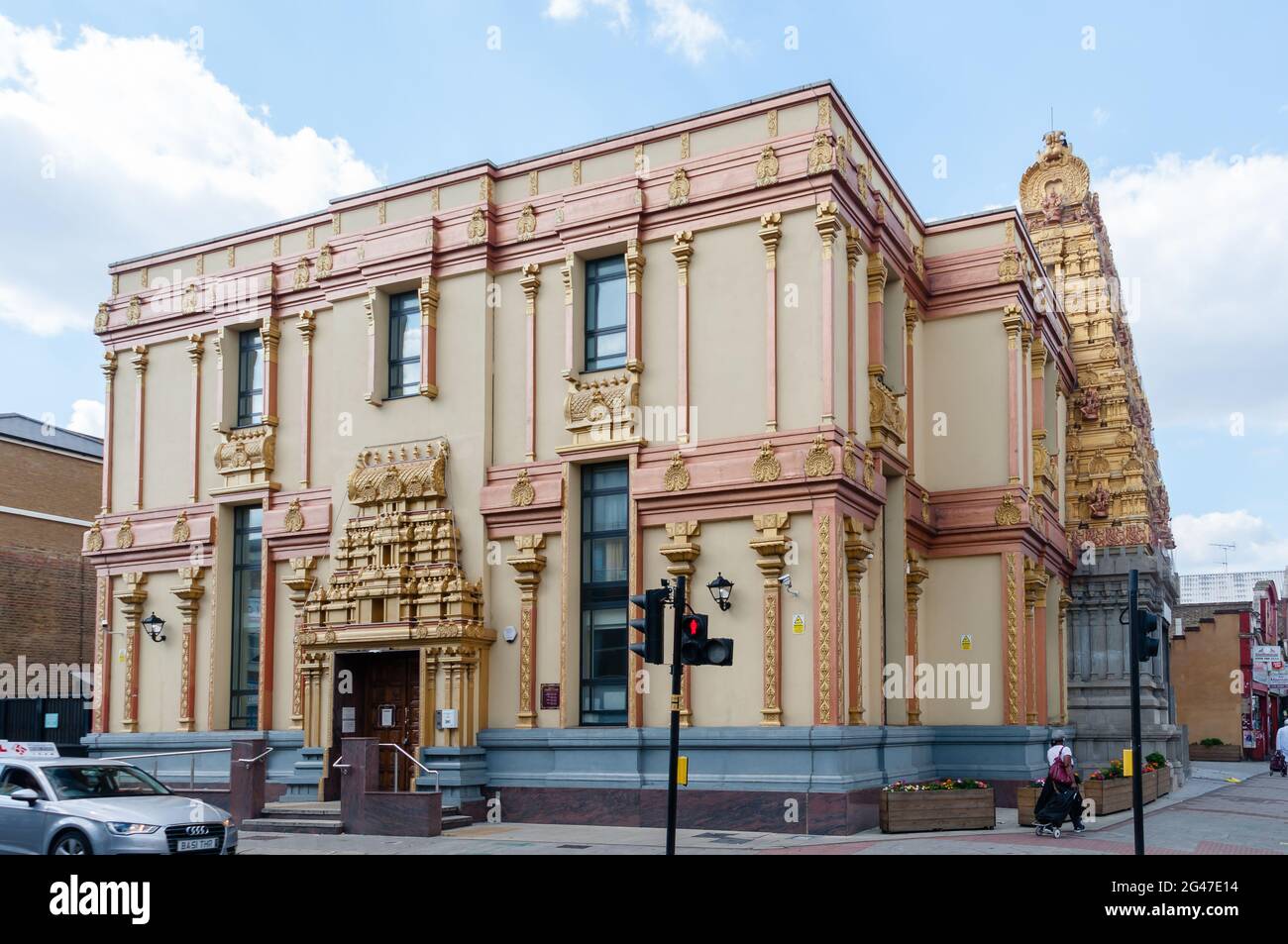 Sri Mahalakshmi HinduTemple, was built in 1989 and was consecrated on 2nd February 1990, Newham, London Stock Photo