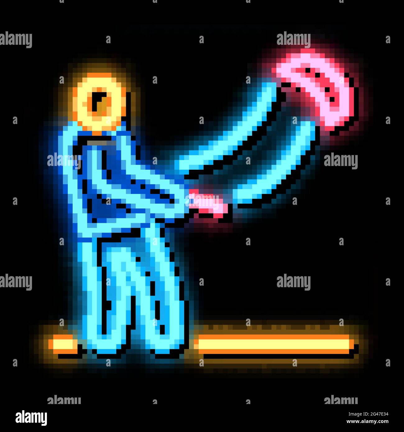 man with kite neon glow icon illustration Stock Vector Image & Art - Alamy