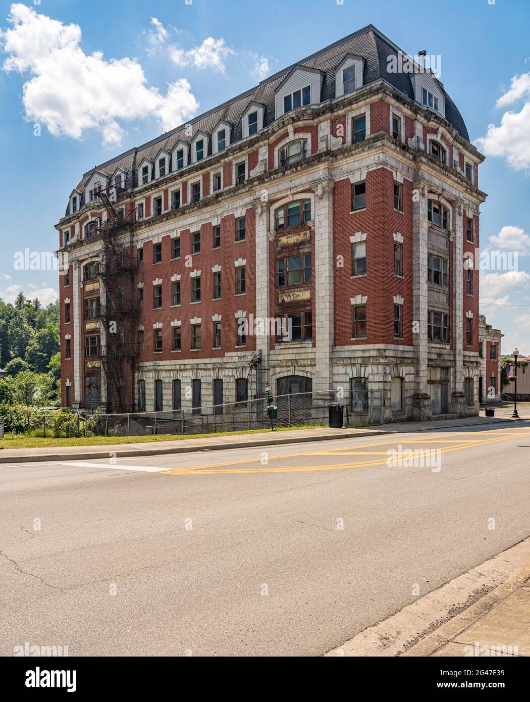 Abandoned Willard Hotel building which is part of the B and O railway
