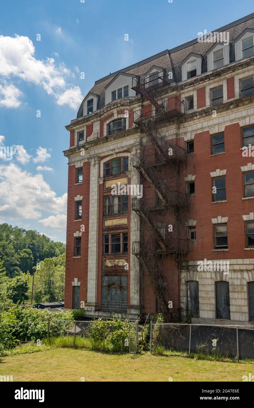 Abandoned Willard Hotel building which is part of the B and O railway