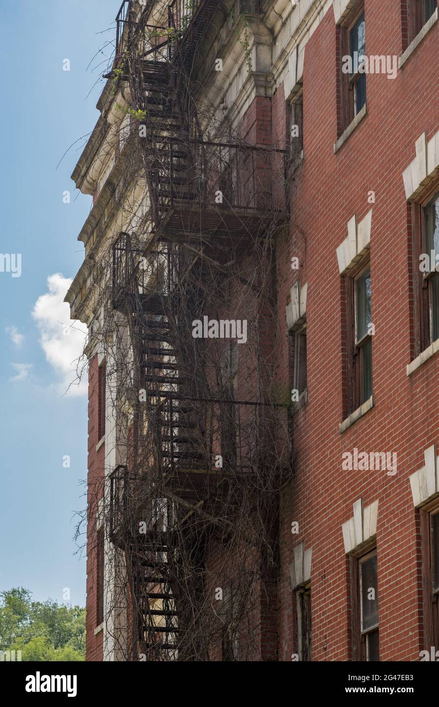 Fire escape on the old Willard Hotel building which is part of the B
