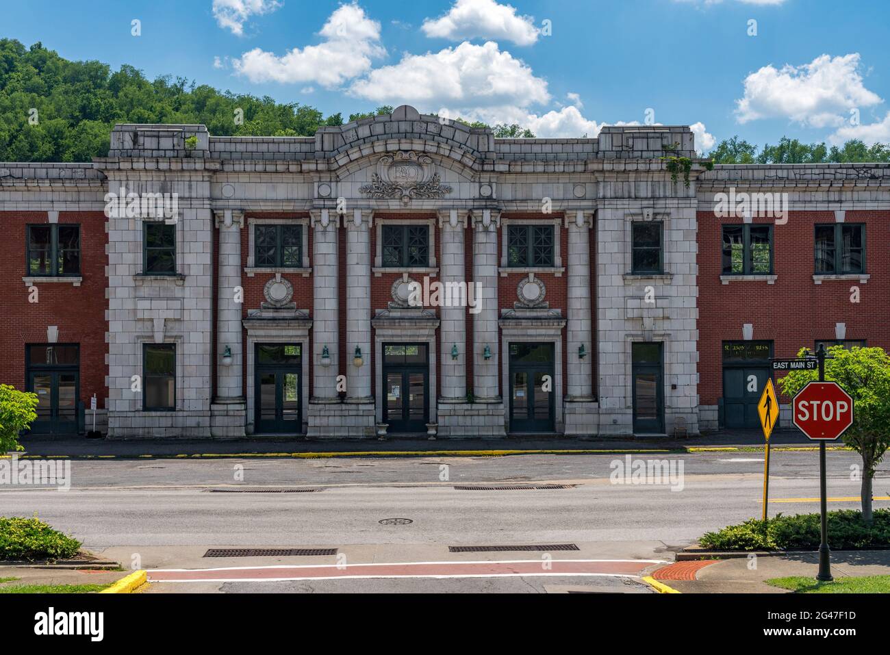 Grafton, WV 5 June 2021 Abandoned building of the B and O railway station in Grafton West