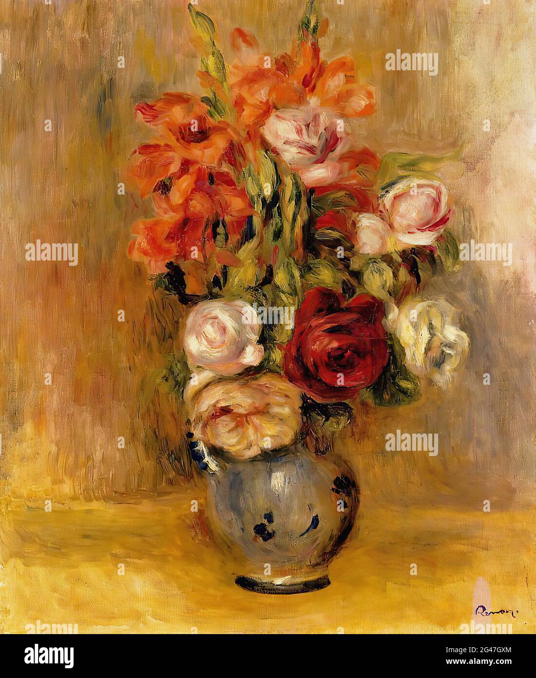 PierreAuguste Renoir Vase Gladiolas Roses 1909 Stock Photo Alamy