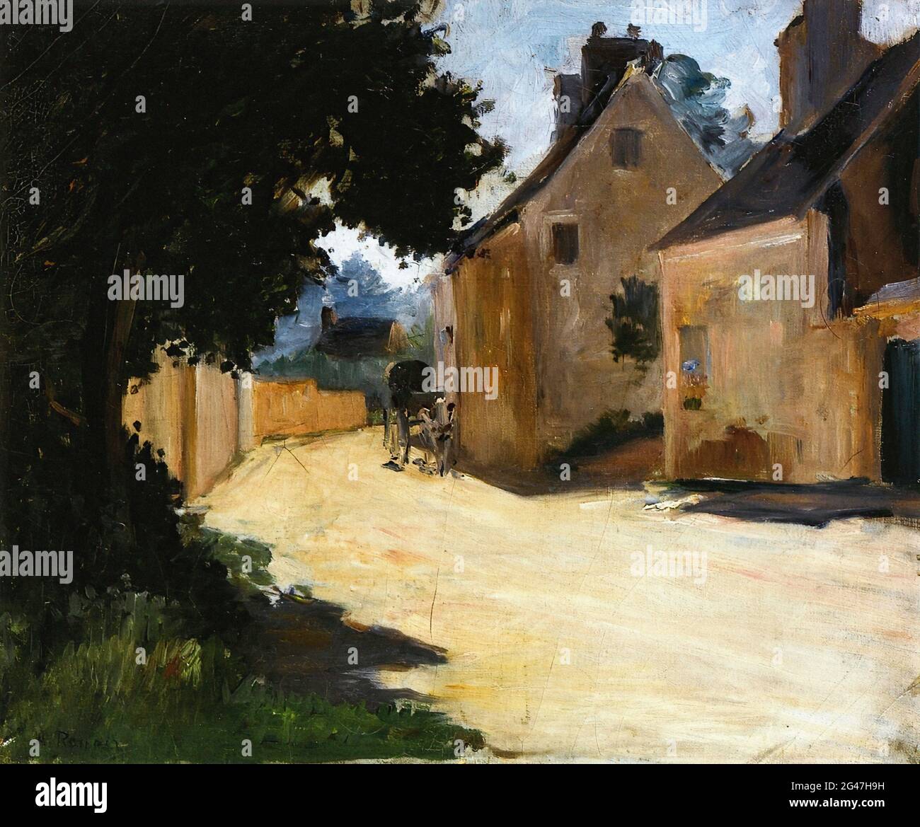 Pierre Auguste Renoir Village Street Louveciennes 1872 Stock Photo pierre-auguste-renoir-village-street-louveciennes-1872-stock-photo