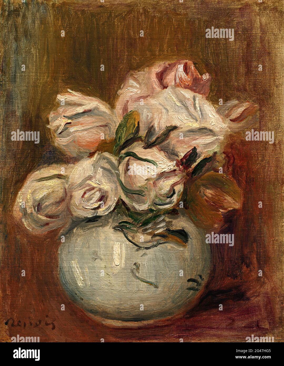 Artery8 - Poster Multi-Pannello XL 'Bouquet In A Vase' Di Renoir Pierre-Auguste - 119,55 X 84,7 Cm (8 Sezioni)