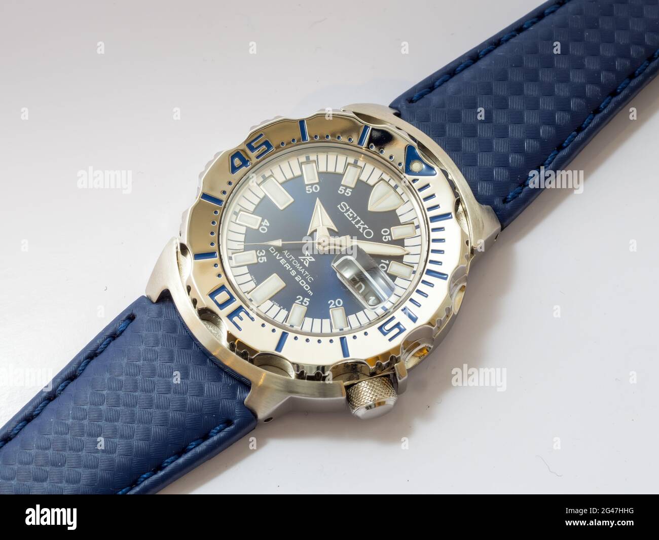 BANGKOK - AUGUST 12: Seiko Royal Blue limited model diver watch is  excellent Japan watch isolated on white background, was taken on August 12,  2015 Stock Photo - Alamy