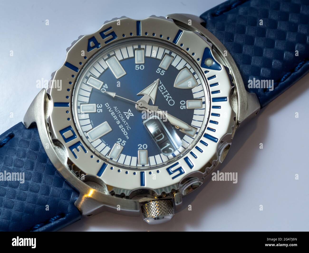 BANGKOK AUGUST 12 Seiko Royal Blue limited model diver watch is