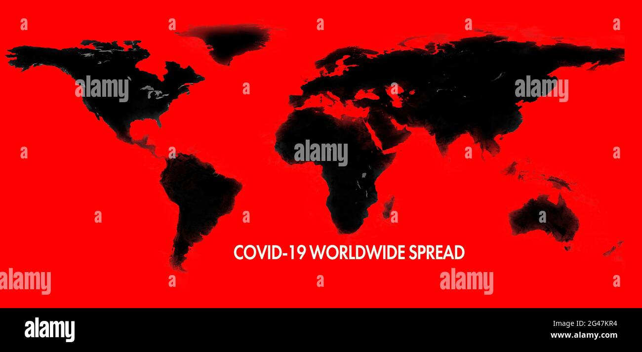 spread of the covid-19 coronavirus disease on the global world map ...