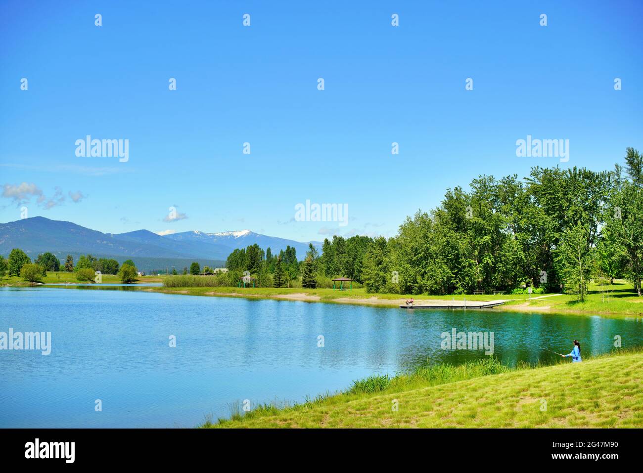 French Town pond Stock Photo