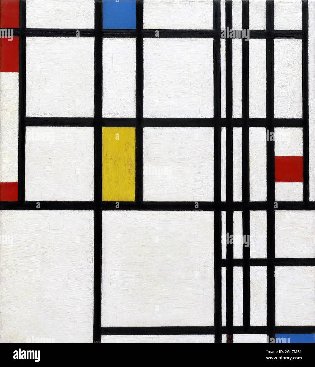 Piet mondrian composition with red blue and yellow meaning at eleanor