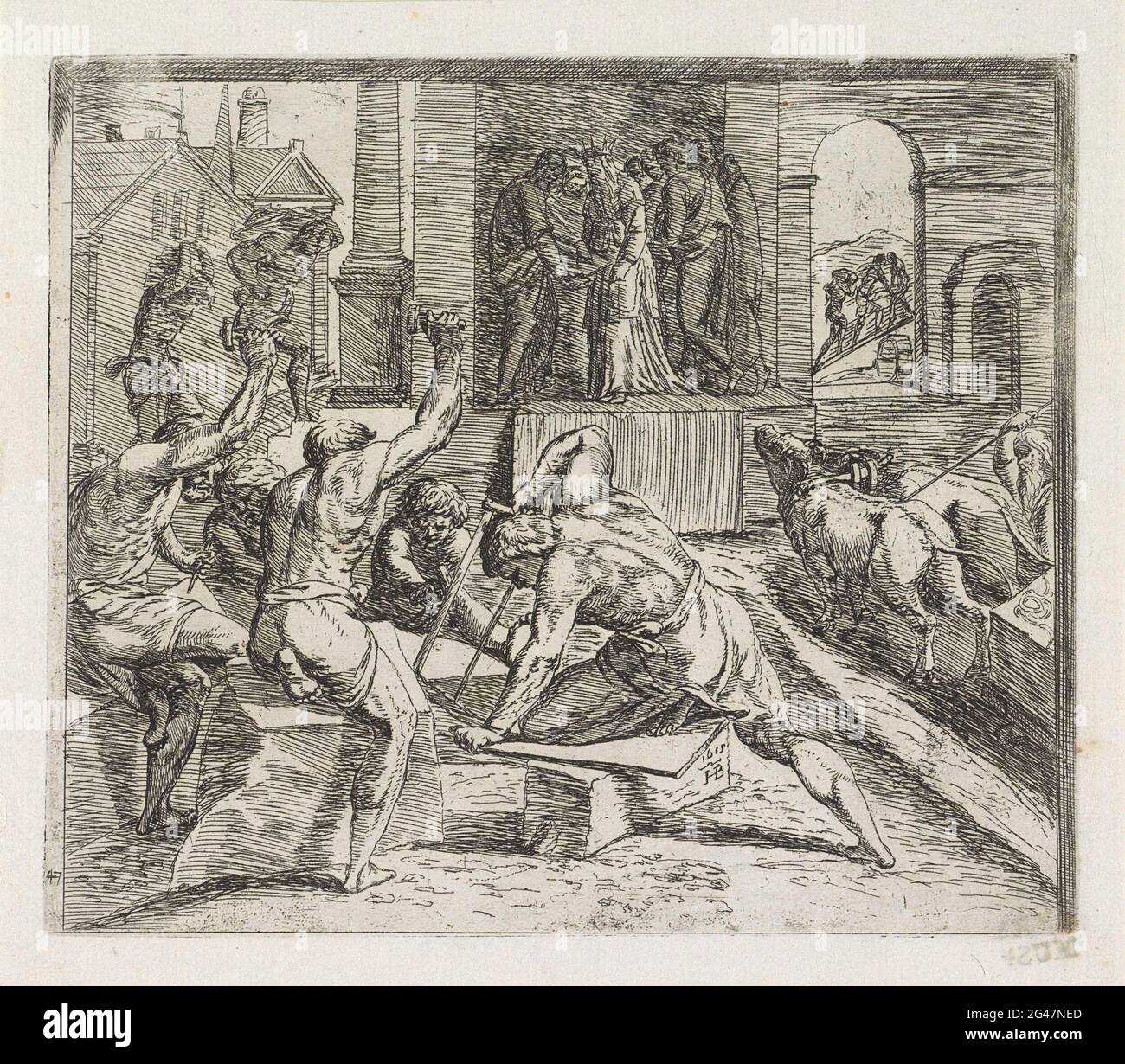 Solomon builds the temple in Jerusalem; Paintings in the Loggia of 
