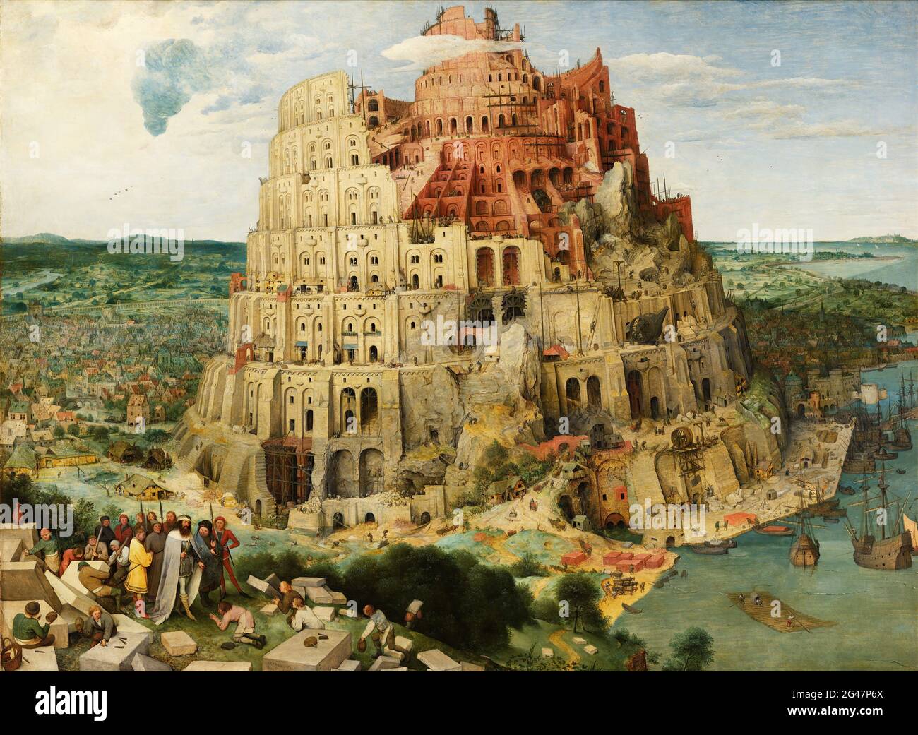 Pieter Bruegel the Elder - The Tower of Babel (Vienna) - edited Stock Photo