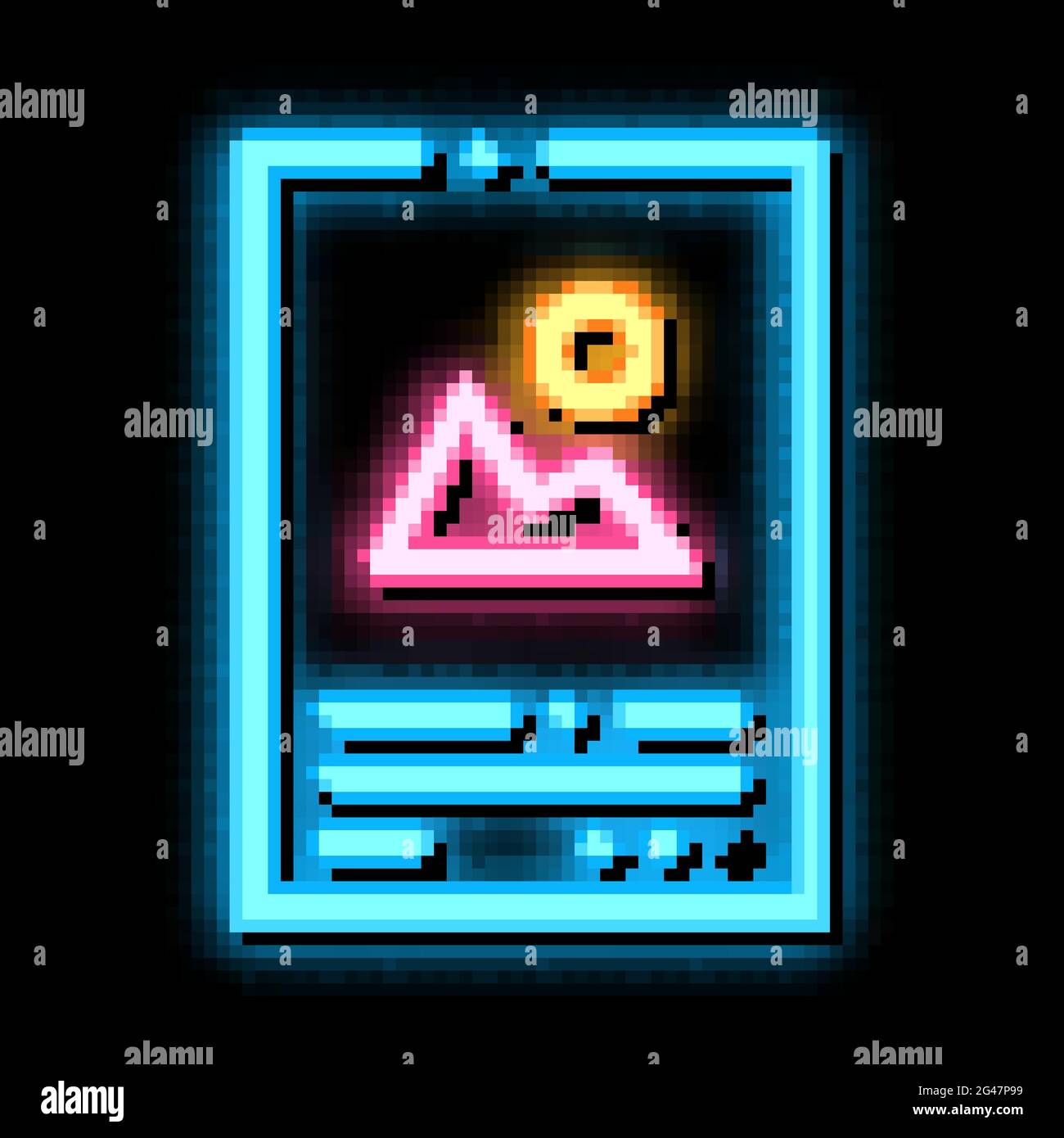 printed color paper neon glow icon illustration Stock Vector Image