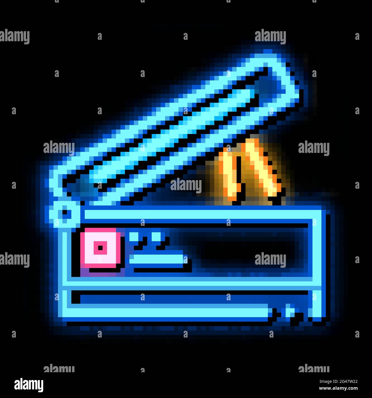 scanner for work neon glow icon illustration Stock Vector Image & Art ...