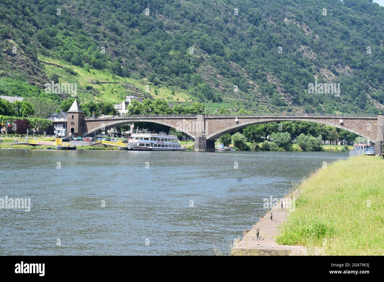 central bridge near old town Cochem Stock Photo - Alamy