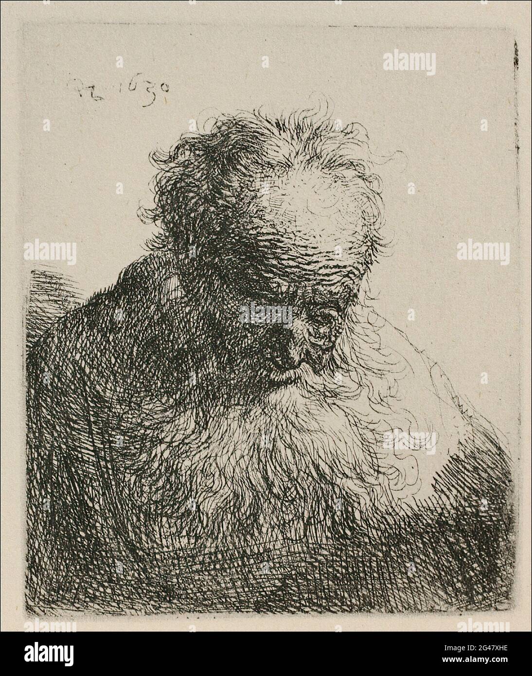 Rembrandt Harmenszoon Van Rijn - an Old Man with Large Beard 1630 Stock ...
