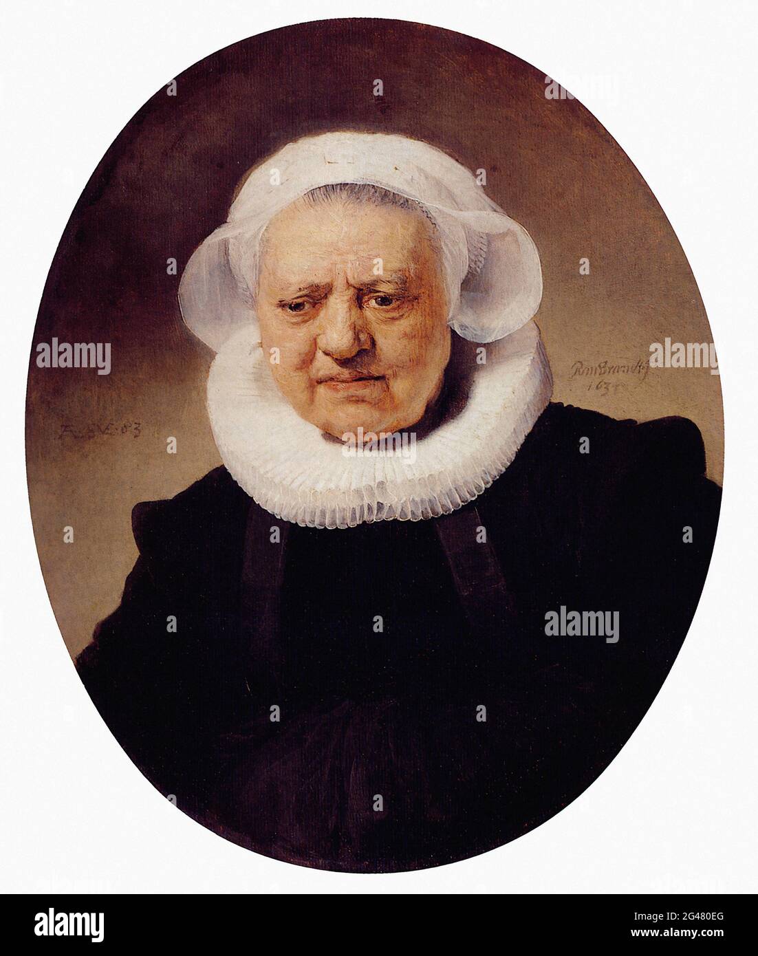 Rembrandt Harmenszoon Van Rijn -  Portrait Eighty Three Year Old Woman 1634 Stock Photo