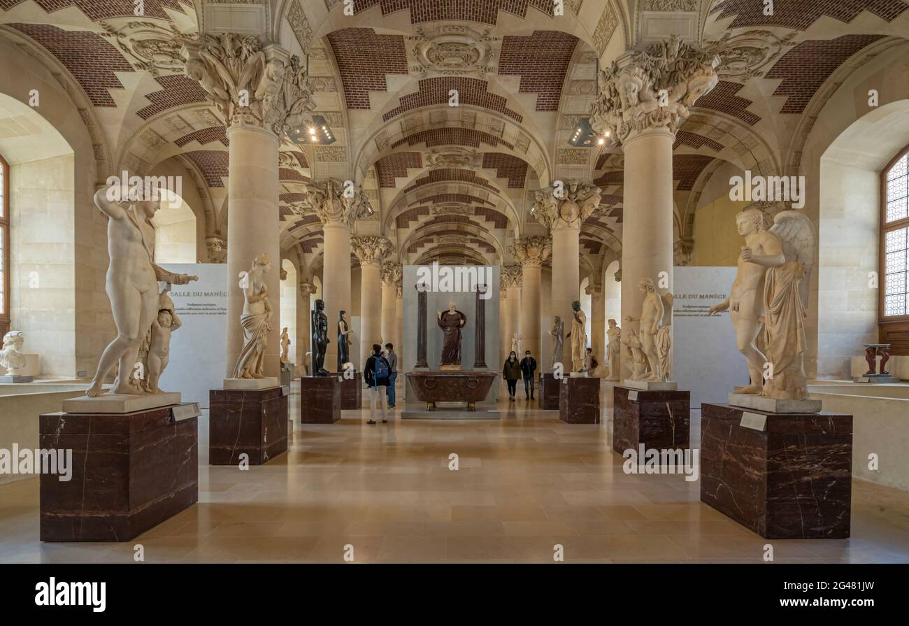 Paris, France 21 05 2021 Louvre Museum. Denon wing. The alleys with