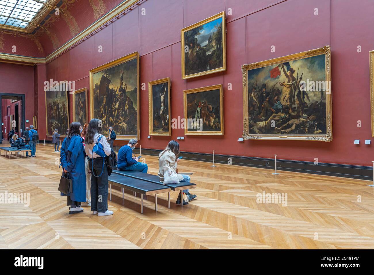 Paris, France 21 05 2021 Louvre Museum. Denon wing. Liberty leading