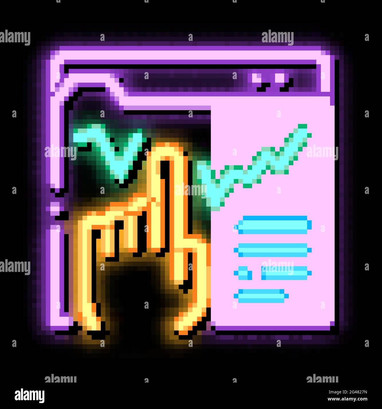 business promotion folder neon glow icon illustration Stock Vector ...