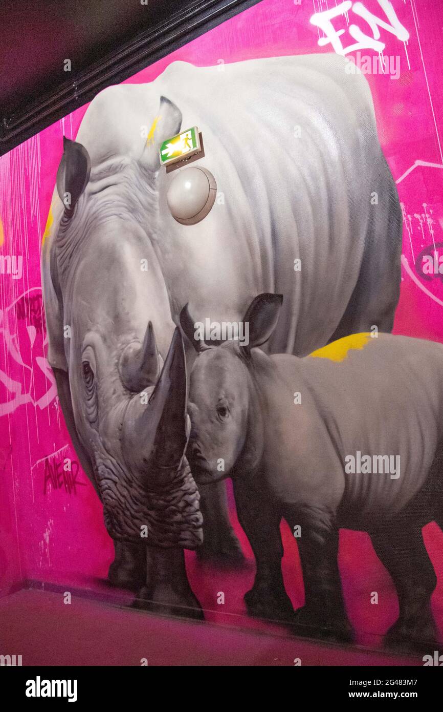 A Piece Of Street Art By Artist Creyone 132 Is Seen In A Building In Future Restoration Avenue De La Republique Made Available Free Of Charge By Novaxia An Investment Company In